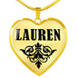 Lauren v01 - 18k Gold Finished Heart Pendant Luxury Necklace