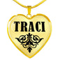 Traci v01 - 18k Gold Finished Heart Pendant Luxury Necklace