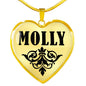 Molly v01 - 18k Gold Finished Heart Pendant Luxury Necklace