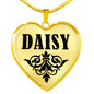 Daisy v01 - 18k Gold Finished Heart Pendant Luxury Necklace