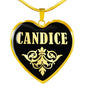 Candice v02 - 18k Gold Finished Heart Pendant Luxury Necklace