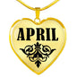 April v01 - 18k Gold Finished Heart Pendant Luxury Necklace