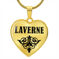 Laverne v01 - 18k Gold Finished Heart Pendant Luxury Necklace