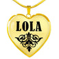 Lola v01 - 18k Gold Finished Heart Pendant Luxury Necklace