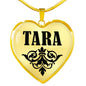 Tara v01 - 18k Gold Finished Heart Pendant Luxury Necklace