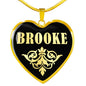 Brooke v02 - 18k Gold Finished Heart Pendant Luxury Necklace