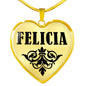 Felicia v01 - 18k Gold Finished Heart Pendant Luxury Necklace