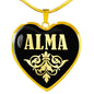 Alma v02 - 18k Gold Finished Heart Pendant Luxury Necklace