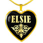 Elsie v02 - 18k Gold Finished Heart Pendant Luxury Necklace