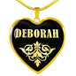 Deborah v02 - 18k Gold Finished Heart Pendant Luxury Necklace