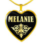 Melanie v02 - 18k Gold Finished Heart Pendant Luxury Necklace