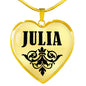 Julia v01 - 18k Gold Finished Heart Pendant Luxury Necklace