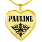 Pauline v01 - 18k Gold Finished Heart Pendant Luxury Necklace
