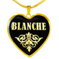 Blanche v02 - 18k Gold Finished Heart Pendant Luxury Necklace