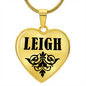 Leigh v01 - 18k Gold Finished Heart Pendant Luxury Necklace