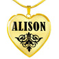 Alison v01 - 18k Gold Finished Heart Pendant Luxury Necklace