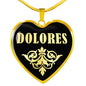 Dolores v02 - 18k Gold Finished Heart Pendant Luxury Necklace