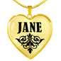 Jane v01 - 18k Gold Finished Heart Pendant Luxury Necklace