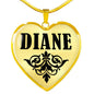 Diane v01 - 18k Gold Finished Heart Pendant Luxury Necklace