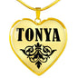 Tonya v01 - 18k Gold Finished Heart Pendant Luxury Necklace