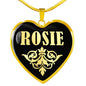 Rosie v02 - 18k Gold Finished Heart Pendant Luxury Necklace