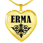 Erma v01 - 18k Gold Finished Heart Pendant Luxury Necklace