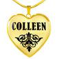 Colleen v01 - 18k Gold Finished Heart Pendant Luxury Necklace