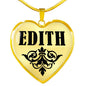 Edith v01 - 18k Gold Finished Heart Pendant Luxury Necklace