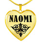 Naomi v01 - 18k Gold Finished Heart Pendant Luxury Necklace