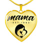 Mama, Est. 1993 - 18k Gold Finished Heart Pendant Luxury Necklace