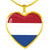 Dutch Flag - 18k Gold Finished Heart Pendant Luxury Necklace