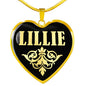 Lillie v02 - 18k Gold Finished Heart Pendant Luxury Necklace