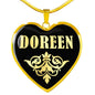 Doreen v02 - 18k Gold Finished Heart Pendant Luxury Necklace