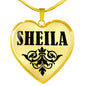 Sheila v01 - 18k Gold Finished Heart Pendant Luxury Necklace