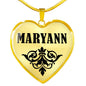 Maryann v01 - 18k Gold Finished Heart Pendant Luxury Necklace