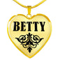 Betty v01 - 18k Gold Finished Heart Pendant Luxury Necklace