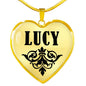 Lucy v01 - 18k Gold Finished Heart Pendant Luxury Necklace