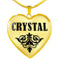 Crystal v01 - 18k Gold Finished Heart Pendant Luxury Necklace