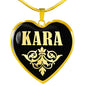 Kara v02 - 18k Gold Finished Heart Pendant Luxury Necklace