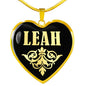 Leah v02 - 18k Gold Finished Heart Pendant Luxury Necklace