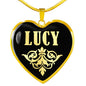 Lucy v02 - 18k Gold Finished Heart Pendant Luxury Necklace