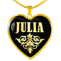Julia v02 - 18k Gold Finished Heart Pendant Luxury Necklace