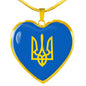 Tryzub (Yellow) - 18k Gold Finished Heart Pendant Luxury Necklace