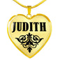 Judith v01 - 18k Gold Finished Heart Pendant Luxury Necklace