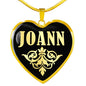 Joann v02 - 18k Gold Finished Heart Pendant Luxury Necklace