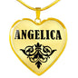 Angelica v01 - 18k Gold Finished Heart Pendant Luxury Necklace
