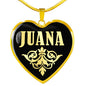Juana v02 - 18k Gold Finished Heart Pendant Luxury Necklace