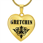 Gretchen v01 - 18k Gold Finished Heart Pendant Luxury Necklace