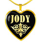 Jody v02 - 18k Gold Finished Heart Pendant Luxury Necklace