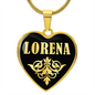 Lorena v02 - 18k Gold Finished Heart Pendant Luxury Necklace